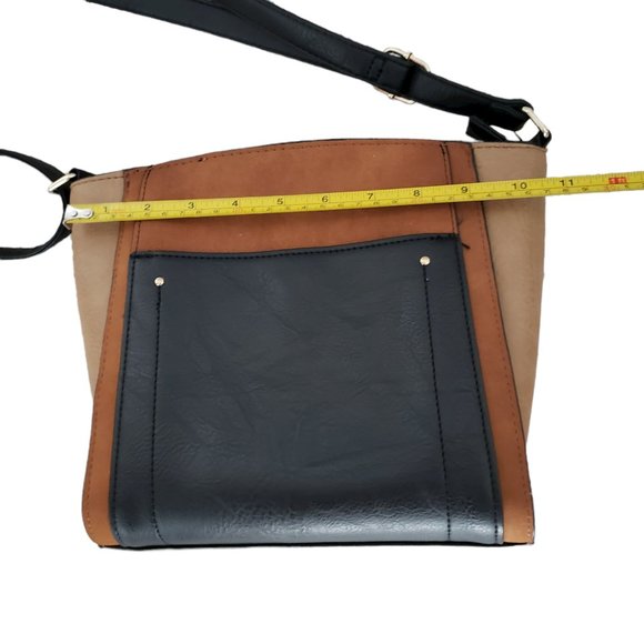 Mia & Luca vegan medium shoulder bag in black and brown - Picture 9 of 10